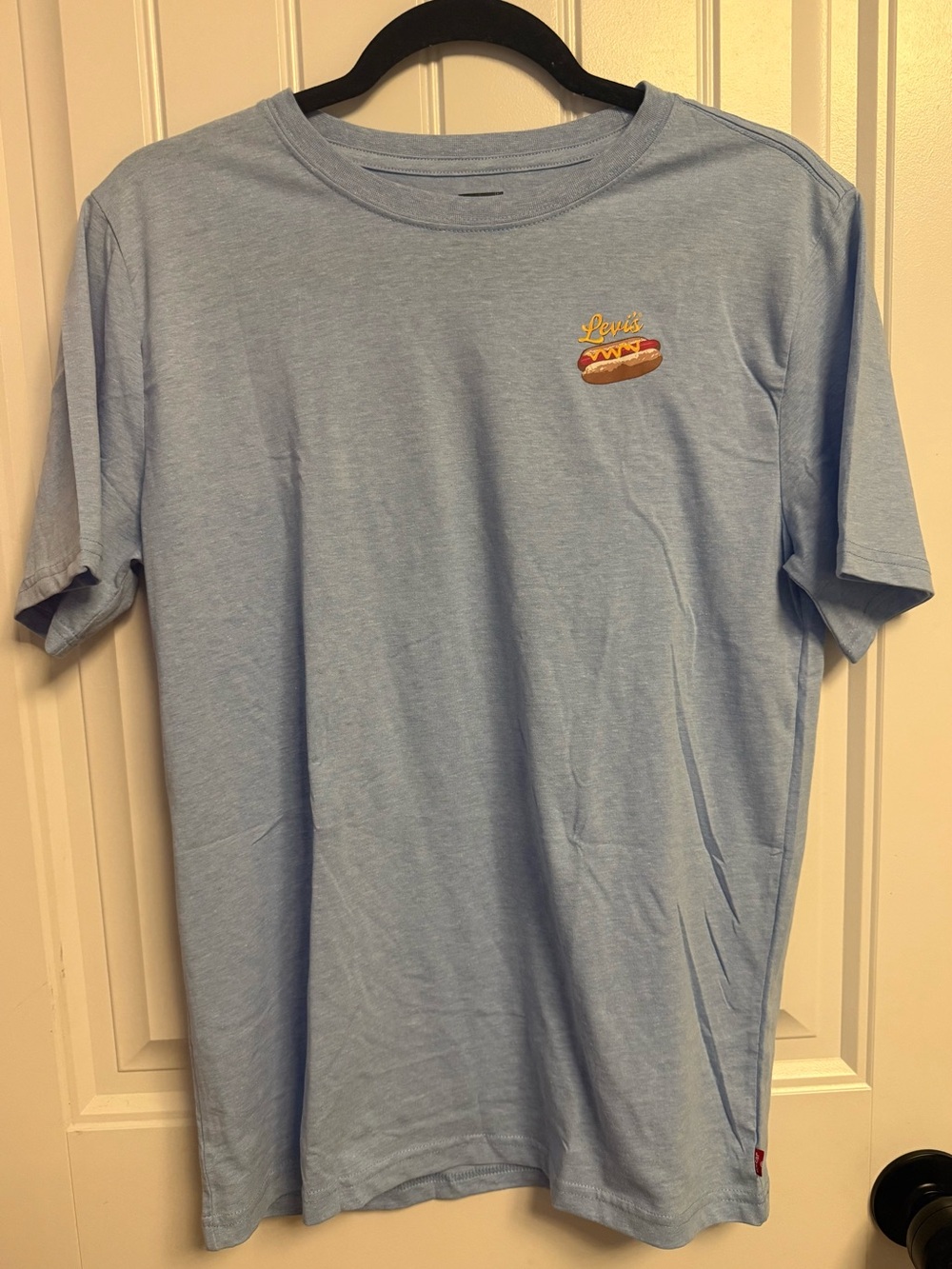 Levi's Light Blue Short Sleeve Tee with Hot Dog Chest